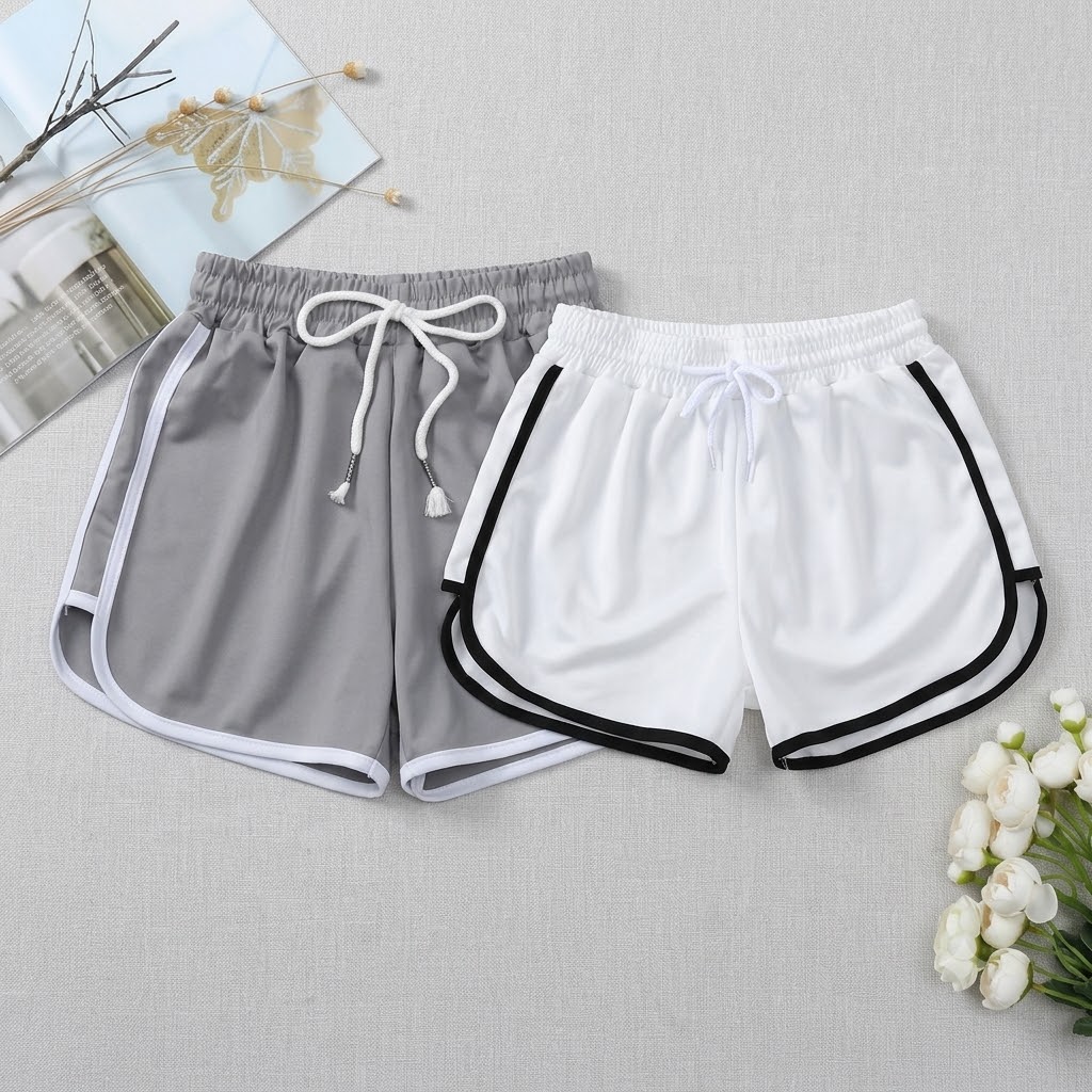 White & Grey Shorts